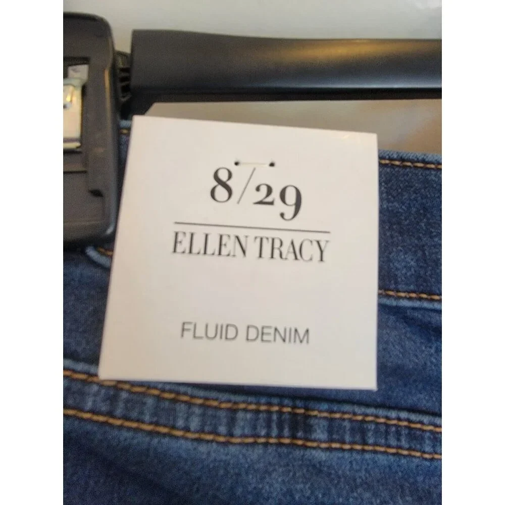 ⭐Ellen Tracy Mid Rise Skinny Slim Jeans Size 8 Women Ace Wash Denim blue New
